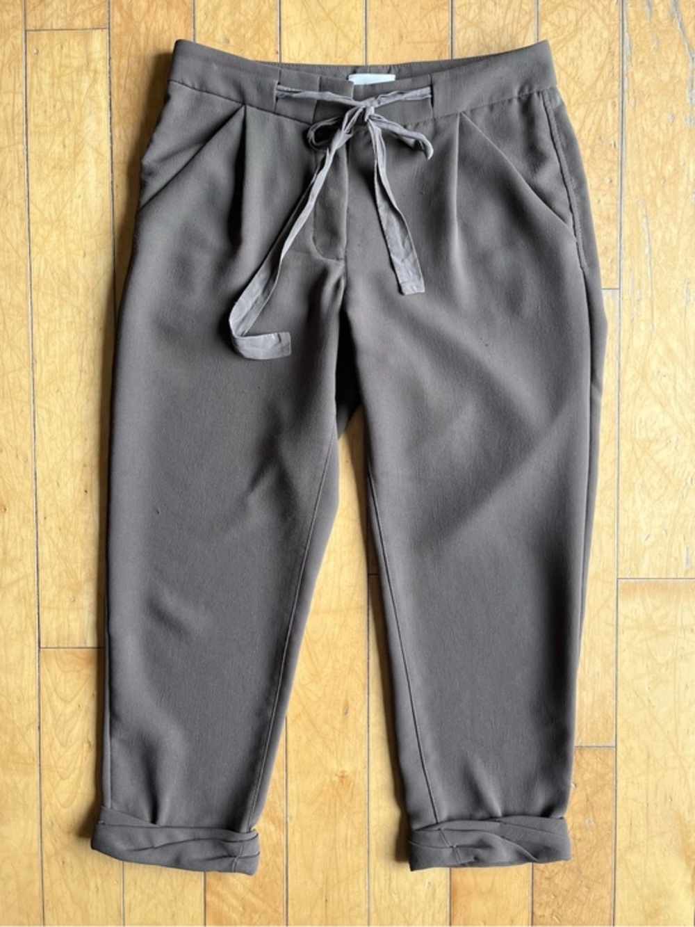 Wilfred Drawstring Taupe/Brown Capri Pants Size 00